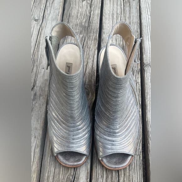 $375PAUL GREEN Cayanne Leather Peep Toe Sandal BOOTIE SMOKE LEATHER sz.UK4 US6.5 - Picture 2 of 10